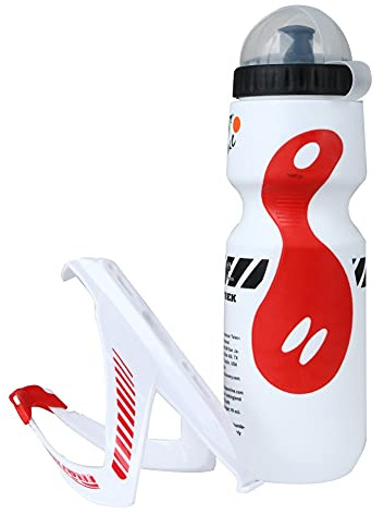 Leo's BikeWaterBottle Set avec bouteille et cage en polyéthylène Blanc 621 ml