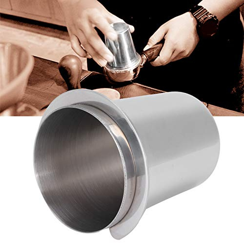 Dosierring 51mm, Coffee Dosing Cup aus Edelstahl, Kaffeedosierbecher 51 mm, Kaffeemaschine Griff Dosierbecher, Dosierbecher Espresso Zubehör, Becher Kaffeepulver Feeder Teil Küche DIY (Silber, 51mm)