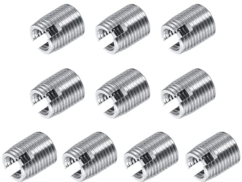 sourcing map 40 Stück Selbstschneidende Gewindeeinsätze M3 M5x6mm | Reparatur Muttern, Kohlenstoffstahl