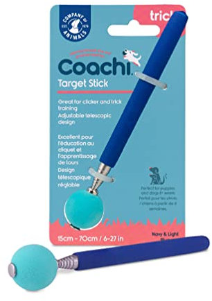 Target Stick Coachi, conception télescopique avec grande balle cible, accessoire pour chien pour le dressage au clicker et à l’agilité, apprentissage d’ordres et tours, adapté aux chiens et aux chiots