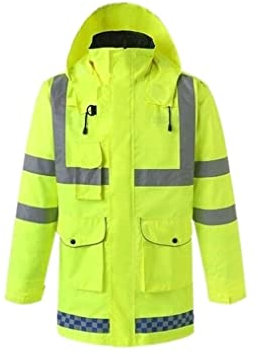 Habrur Sicherheitsweste Warnweste Warnschutzweste Reflektierender Anzug für den Winter Oxford-Stoff Wasserdichte reflektierende Warnschutz-Overalls Reflektorweste (Color : Coat, Size : 3XL)