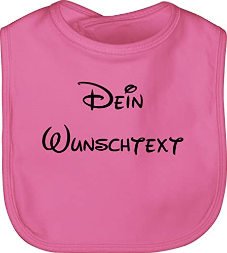 Baby Lätzchen - Aufdruck selbst gestalten - Wunschtext I Geschenk mit eigenem Text personalisiert - Unisize - Pink - latz personalisierte name lätze babysachen 4 zeilen custom personalisierter