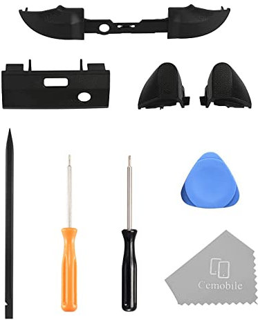 Cemobile Black LB RB LT RT Triggers Buttons Bumpers Replacement Compatible With Xbox Series X Series S Controller, T6 T8 Screwdriver Spudger Prying Repair Tool Kits