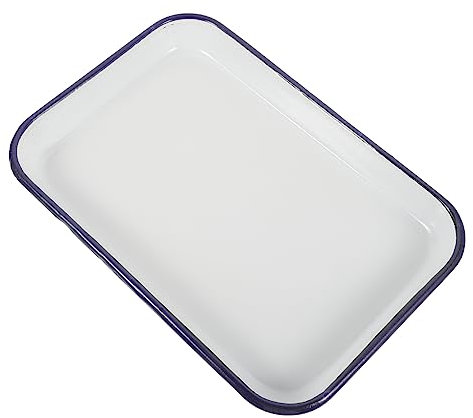 BESTonZON Rectangular Enamel Baking Tray 20x30cm Heat-Resistant Non-Stick Oven Pan Wear-Resistant Roasting Tin for Kitchen and Restaurant Use Dishwasher Safe