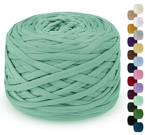 LEREATI Taschenband 285g/100m Kordel für Häkeltaschen, Häkelgarn, Kordel für Taschen, Körbe, Teppiche, Basteln, Dekoration, Handwerk (Minzgrün)