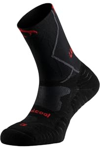 Lurbel Traction Pro, calze alte, calze da trail, calze senza cuciture, calze compressive, calze anti-vesciche, unisex., nero / rosso, X-Large