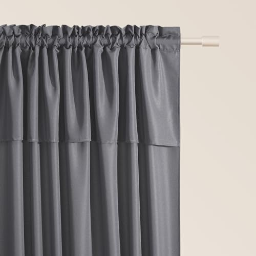 ROOM99 Vorhang mit Kräuselband Mia 140 x 260 cm Breite x Höhe Schiebegardinen Modern Curtain Wohnzimmer Schlafzimmer Dunkelgrau, 1 Stück