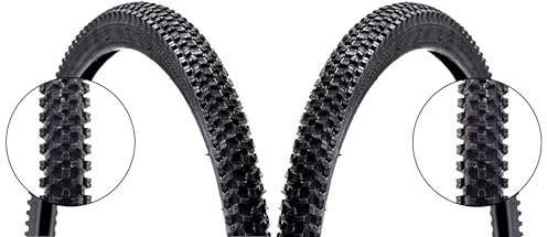 Juego de 2 neumáticos de bicicleta de 24 pulgadas, 24 x 1,95 pulgadas, cubierta de bicicleta de montaña y trekking, neumáticos de repuesto para bicicleta de montaña y bicicleta de ciudad, rendimiento
