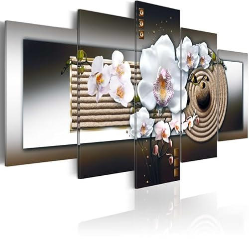 Paris Prix Tableau Imprimé Orchid & Zen Garden Brown 100 x 200 cm