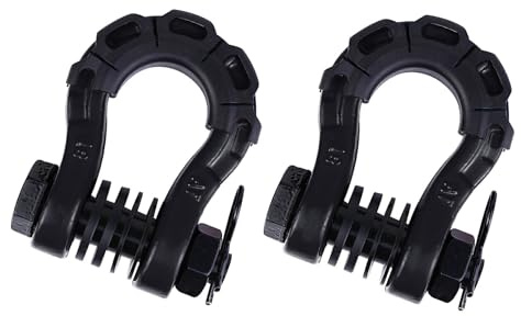 EIOLWJIEO 2 Stück Metall 2er Pack 3/4 D Ring Schäkel Schäkel Schäkel U Haken 8 Tonnen maximale Bruchfestigkeit mit 3/4 Schraubstift Heavy Duty, Schwarz