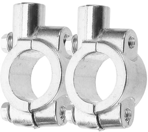 TINEASUR 2 Stück Metall Motorrad Spiegelhalterung 8mm Silber Für Elektrofahrzeuge Und Motorräder Mit Erweiterter Sicht Und Leichter Montage
