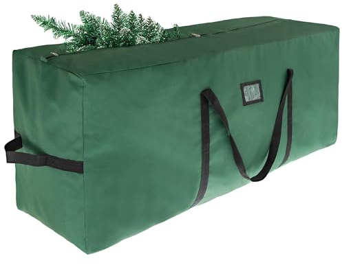 Weihnachtsbaum Aufbewahrungstasche, für Künstliche Bäume innerhalb 220 cm, Weihnachtsbaumtasche mit ReißVerschluss, 600D Oxford-Gewebe, wasserdichte Tasche für Christbaum Tannenbaum, 122x38x51cm Grün