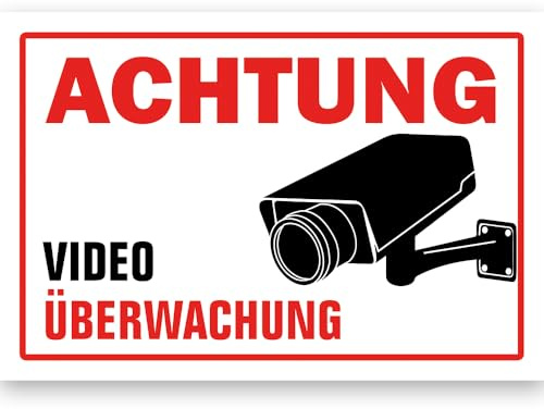 Achtung Videoüberwachung Warnschild 20x30 cm – Wetterfest, 3mm starker Hartschaum – Hinweis: Achtung Video überwachung - „Deutsche Qualität #121