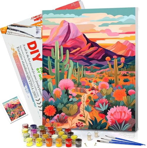 YALKIN Malen Nach Zahlen Erwachsene, Paint by Numbers Malen Nach Zahlen, DIY Landschaft mit Pinseln und Acrylfarben Handgemalt Ölgemälde Leinwand für Home Decor, mit Rahmen (30x40cm)