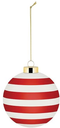 Alessi Delight NZ04 4 - Palla per Albero di Natale, in Vetro Soffiato, Diametro 9 cm, Rosso, Bianco, Oro