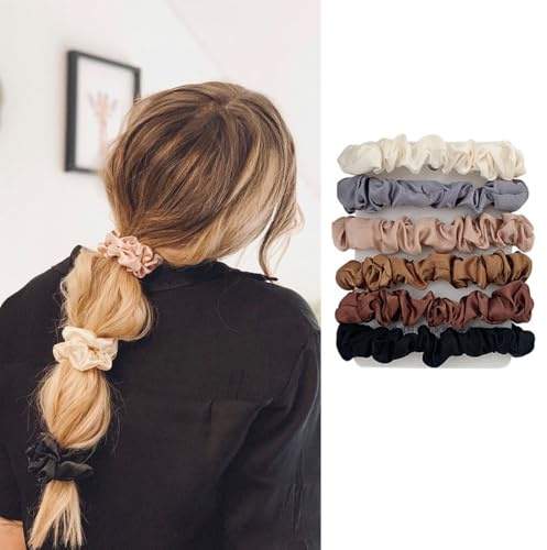 Blessmrich Anneaux de cheveux Femme support de queue de cheval Anneau de cheveux en satin simple base imitation soie corde de cheveux corde de tête ornements de cheveux ornements