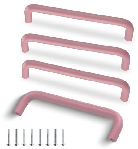 SPDYCESS 4 Stück Küchengriffe aus Aluminium 128mm Lochabstand Bunte Schranktürgriffe mit Schrauben Schubladengriffe für Küche Schlafzimmer