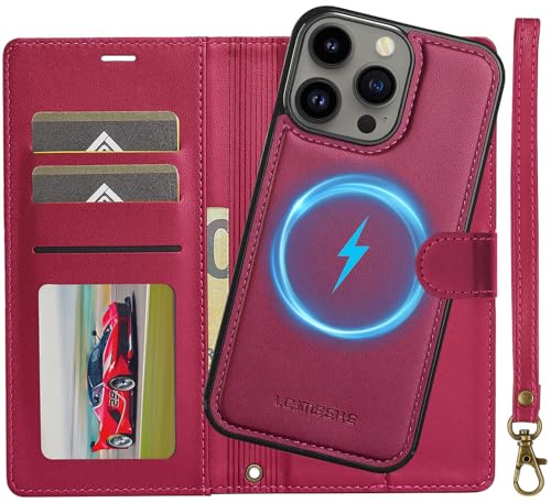 Ailicici für iPhone 15 Pro Max Hülle, 2-IN-1 Abnehmbare Magnetische Hülle, Kabelloses Laden, Kartenfach Leder Case, Handyhülle RFID Klapphülle, Schutzhülle für iPhone 15 Pro Max Hülle