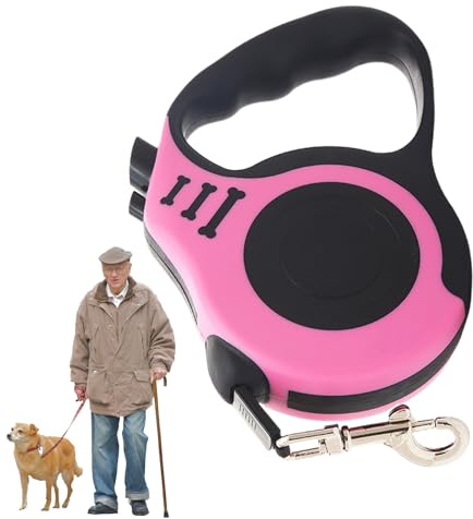 Einziehbare Hundeleine, Hundeleine Ausziehbar, Automatische Rollleine Für Haustiere, Kleine Und Mittelgroße Hunde, Heimtierbedarf, Zugvorrichtung 5M(Rosa)