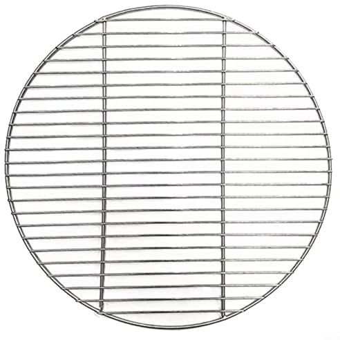 Entgoinggo Grillrost, Edelstahl, rund, Grillnetz, Camping, Grill, Backblech, Outdoor-Kochgitter (43 cm)