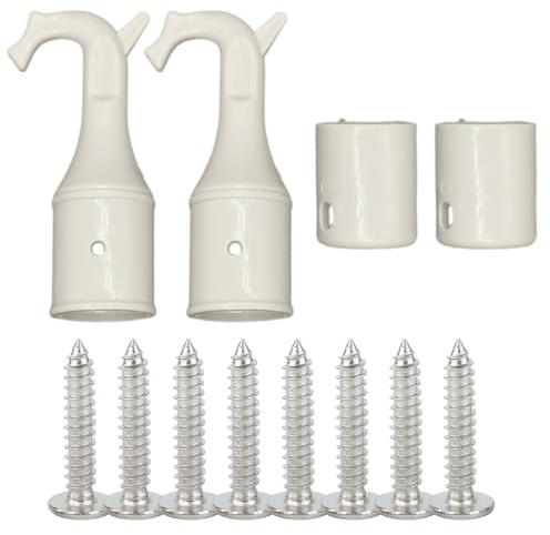 GNHG 2 piezas ganchos de desván, ganchos para colgar ventanas de tejado con base antideslizante, con 8 tornillos repuestos de escalera de desván para varilla abreventanas, ganchos de tracción