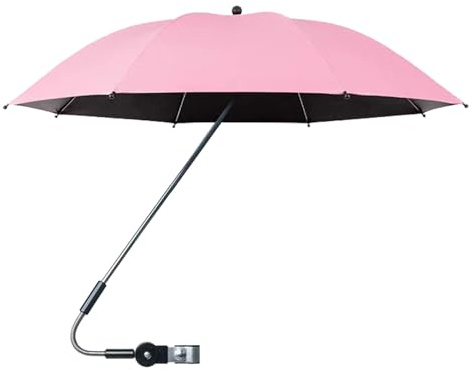 Baoqifong Sombrilla Para Cochecito, Paraguas Para Cochecito De Bebé, Paraguas De Cochecitos Para Bebés, Parasol Para Cochecitos De Bebé, Comodidad Al Aire Libre, Silla De Paseo, Rosa