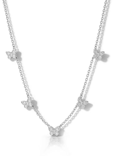 HANLI Collana Argento 925 Donna e Zirconi Cubici Anallergici Leggeri Trendy Gioielli di Moda per le Donne