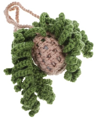 Cabilock Car Hanging Pendant Crochet Plant for Car Interior Aesthetic Decor Rearview Mirror Pendant