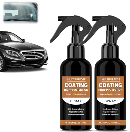 2PCS Car Polish Ceramic Coating Spray, Quick Effect Coating Agent, 3 in 1 High Protection Multi-Functional Car Coating Spray, Car Polish Spray, Cars Paint Polishing Spray, Turbo Shine Nexa (100ml *2)