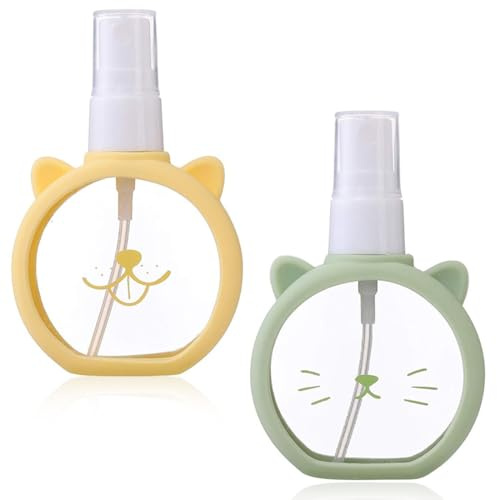 JYNVO Atomizador Perfume, 2 Botellas de 55ml Recargables de Silicona, Portátiles, Transparentes para Viaje y Cita