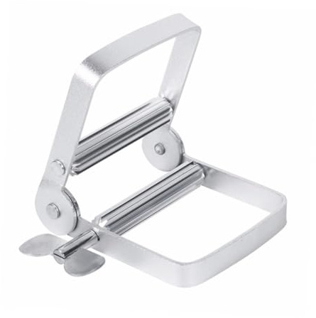 VINTORKY Stainless Steel Manual Toothpaste Squeezing Clip for Cream Tubes Hair Dye Pigment Extruder Bathroom Gadget Silver