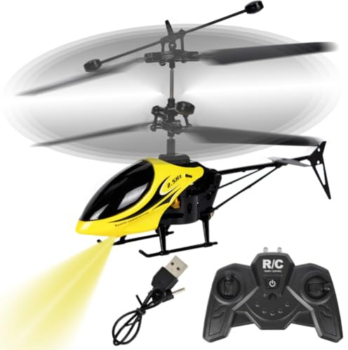 LGQHCE RC Helicopter, Remote Control Helicopter, Remote Control Helicopters, One Key Take Off Landing, Aircraft Indoor Flying Toy, Ideal Festival Gifts for Adults, Children Over 14 years Old, Yellow