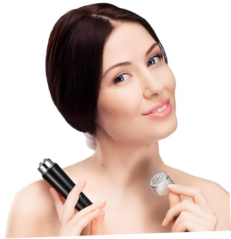 Massaggiatore Elettrico Viso e Collo Multifunzione 4 in 1 Nero | Abs Placcatura Metallica, Uso Domestico per Cura Facciale, Strumento per Massaggio Viso