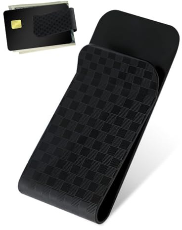 ZEXIJOW Clip para billetes de fibra de carbono, organizador de billetes,pinza para billetes,pinza billetes, clip de dinero para billetes, tarjetas de visita, tarjeta de crédito, Negro
