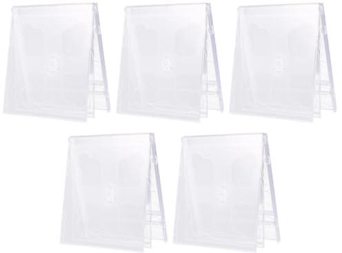 Toyvian Custodie per CD Doppio Vassoio 5 Pezzi Trasparenti Slot per Copertina per Conservazione e Trasporto di Dischi Musicali e Video