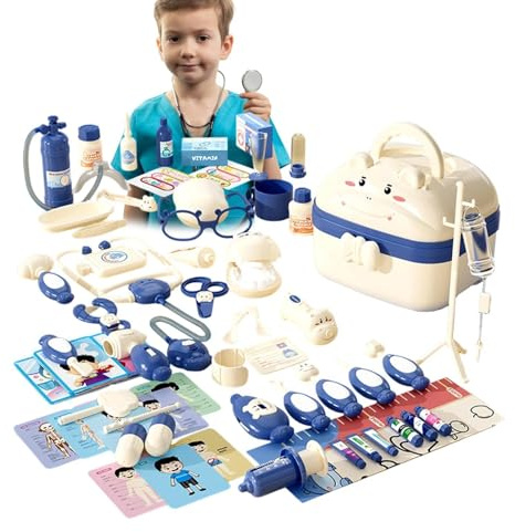 Set da gioco medico per bambini, con valigetta, set medico per bambini con gioco di ruolo, luce e suono, per ragazze