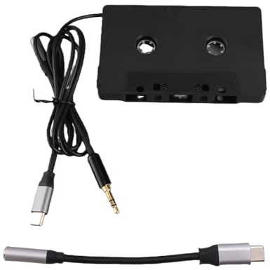 Fabater Bilstereo Aux-kassettadapter, Kassett Till AUX-adapter, Typ C Till 3,5 Mm Ljudjack, Kassettbandomvandlare för Bilstereo, Bandspelare
