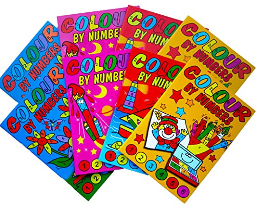 Libetui 10 Mini Malbücher Malen nach Zahlen Mini Malbuch für Kinder Mitgebsel Geschenktüten Füllung Kinderparty Hochzeit Geschenk für Kinder Geburtstagsmitgebsel Malhefte