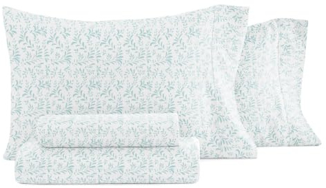 Linen Market 4-teiliges Queen-Bettwäsche-Set (hellblaue Ranken) – Schlafen Sie Besser als je zuvor mit diesen ultraweichen und kühlenden Bettlaken für Ihr Queen-Size-Bett, Tiefe Tasche für 40,6 cm