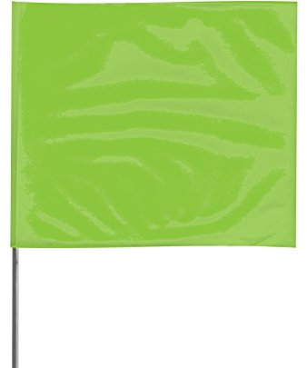 Presco 21 in. Steel Wire Staff Marking Flags [2.5 in. x 3 in. Flag]: 2 in. x 21 in. (Neon Lime) / 12-Flags