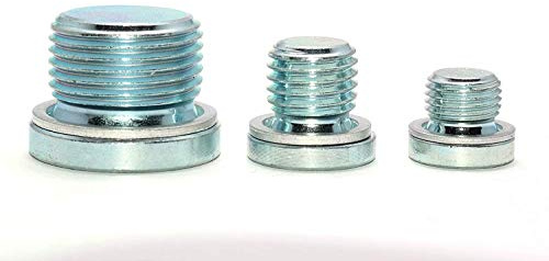 Verschlussschrauben mit Feingewinde und Aluminiumdichtung DIN 908 Stahl galv. verzinkt Blindstopfen in Verzinktem Stahl 2 Stück M14x1.5