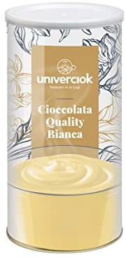 Univerciok Le Calde Dolcezze dickflüssige Trinkschokolade Blanca 1kg | Weiße Trinkschokolade aus Italien, in der Dose, Pudding-Trinkschokolade, einfach gut, rundum lecker, ideal als Geschenk