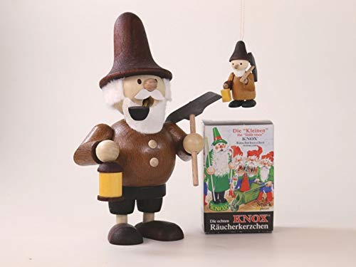 Räuchermann Wichtel mit Räucherkerzen HxB 13x8cm NEU Räuchermann Rauchmann Räucherfigur Räucherkerze Figur Holz Seiffen Erzgebirge Holz Rauchfigur Dekoration Weihnachten