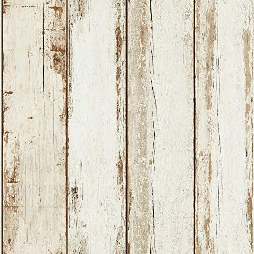 BRICOFLOR Tapete Holzoptik weiß beige | Vliestapete Holz | Vintage-Tapete für Wohnzimmer jetzt günstig online kaufen!