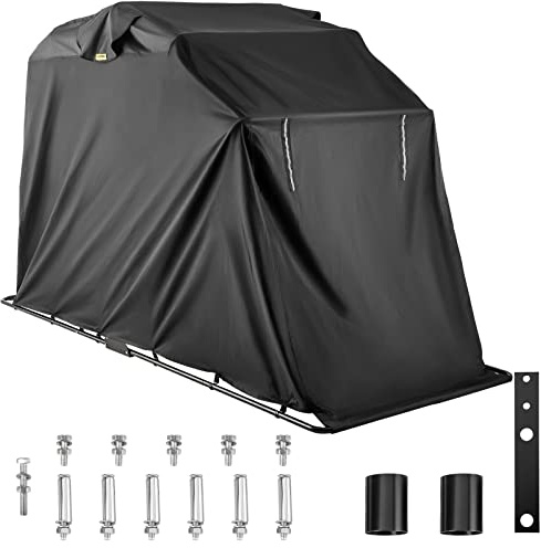 VEVO Bâche de Protection pour Moto - 270 x 105 x 155 cm - Taille XL - Couleur : Noir - Tissu Oxford 600D - Housse de Protection intérieure pour Moto - Sac de Transport étanche