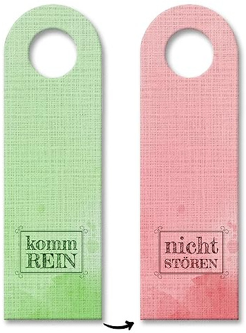Türhänger mit optischer Stoffstruktur im Aquarell Stil komm REIN - nicht STÖREN