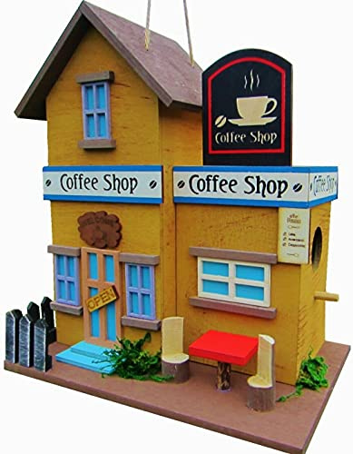 HÜWÜKNÜ Vogelhaus, Nistkasten, Coffee Shop, Handarbeit aus Holz, bunt