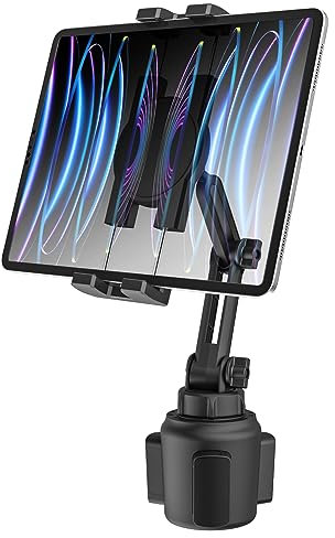 Oilcan Autohalterung Tablet Becherhalter, Getränkehalter KFZ iPad Halterung [Stabil & Langlebig], Pkw Becher Halter für iPad Pro Air Mini, Galaxy, Lenovo, Huawei, iPhone usw (4-12,9 Zoll)