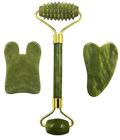 Rouleau de massage en jade naturel pour le visage Guasha - Type 10