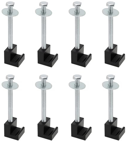 ECSiNG 8 set di kit di ganci a J per montaggio di cassette degli attrezzi per camion, con ganci a J, viti, rondelle, pickup, camion, cassetta degli attrezzi, legami in alluminio e ferro